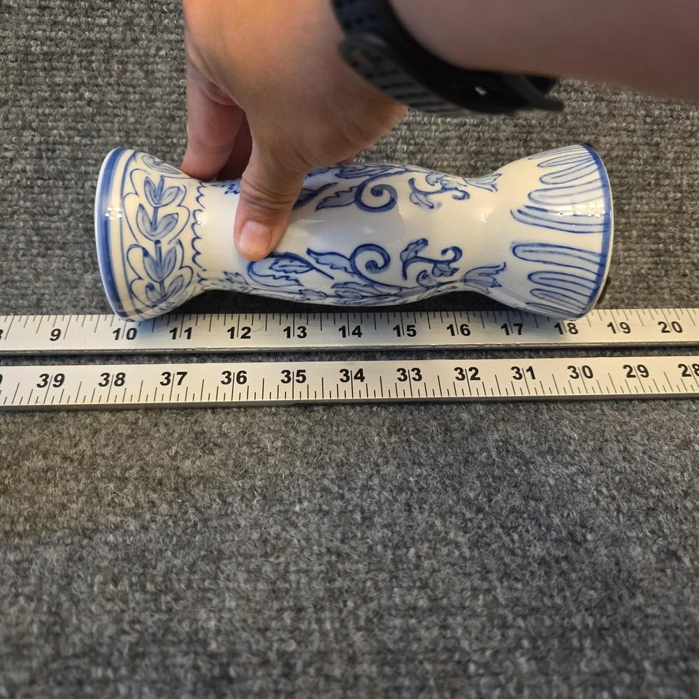 Vintage CBK LTD LLC Blue White Cobalt Ceramic Candlestick Holders Pair Decor‎